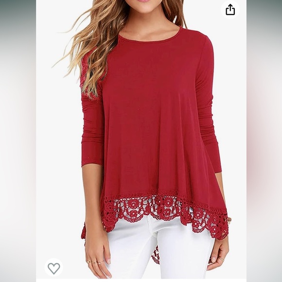 High-low Top with Crochet Trim - NWT - size XL - Picture 1 of 8